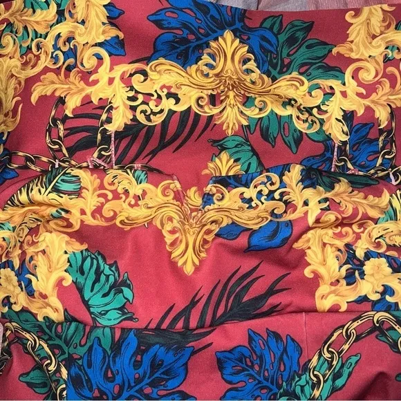 NEW Pomme Chan x Urban Outfitters Printed Donnie Tropical Strapless Mini Dress