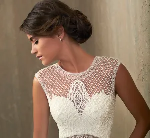 Nicole Lace & Hand-Beaded Platinum Wedding Gown In Ivory Ivory