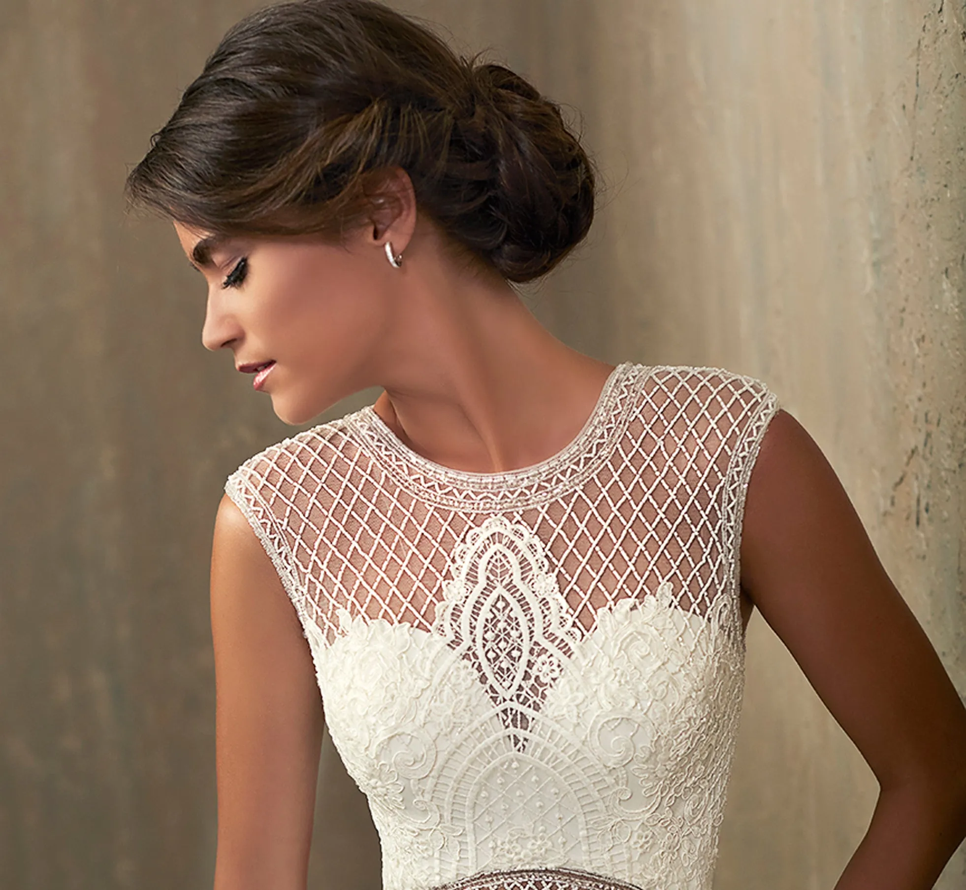 Nicole Lace & Hand-Beaded Platinum Wedding Gown In Ivory Ivory