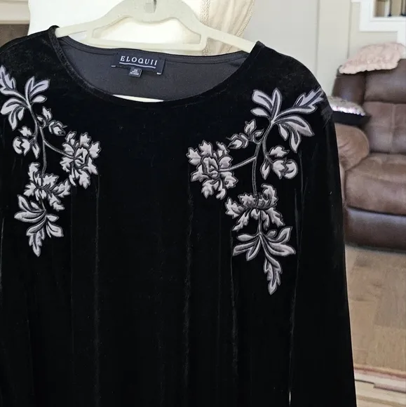 Nwot Eloquii black velvet dress knee length size20