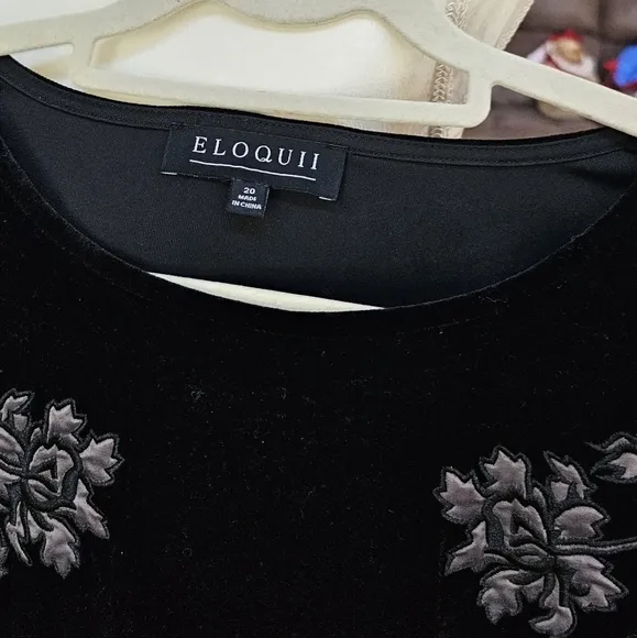 Nwot Eloquii black velvet dress knee length size20