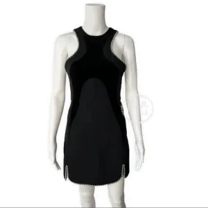 NWT ALEXANDER WANG Ball-chain Accent Paneled Dress In Black $1495 Runway Dress