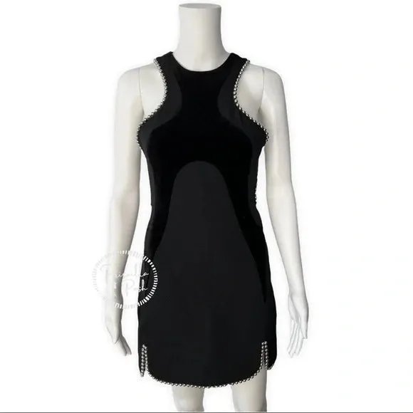 NWT ALEXANDER WANG Ball-chain Accent Paneled Dress In Black $1495 Runway Dress