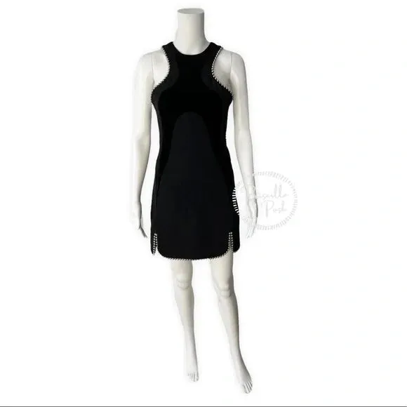 NWT ALEXANDER WANG Ball-chain Accent Paneled Dress In Black $1495 Runway Dress