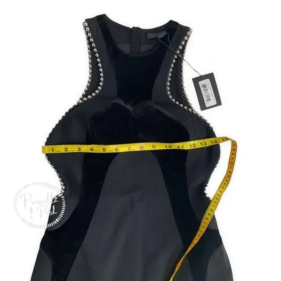 NWT ALEXANDER WANG Ball-chain Accent Paneled Dress In Black $1495 Runway Dress