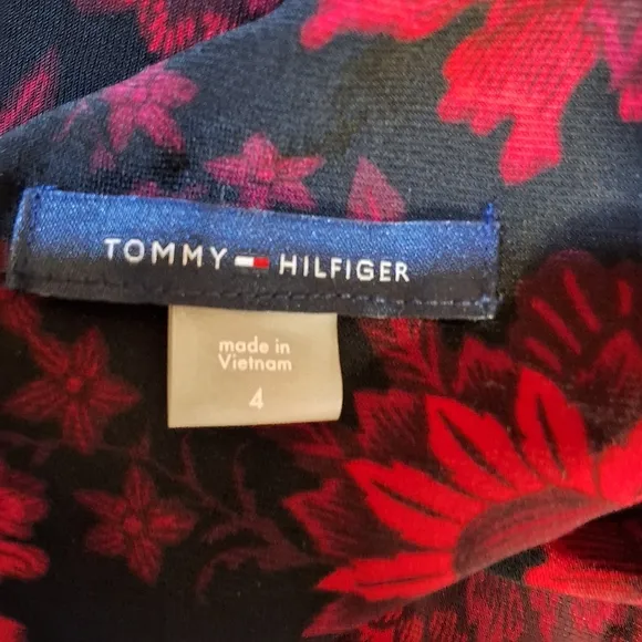 NWT TOMMY HILFIGER CHIFFON-SLEEVE A-LINE DRESS