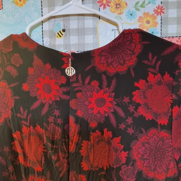 NWT TOMMY HILFIGER CHIFFON-SLEEVE A-LINE DRESS