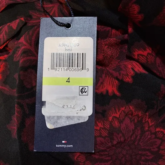 NWT TOMMY HILFIGER CHIFFON-SLEEVE A-LINE DRESS