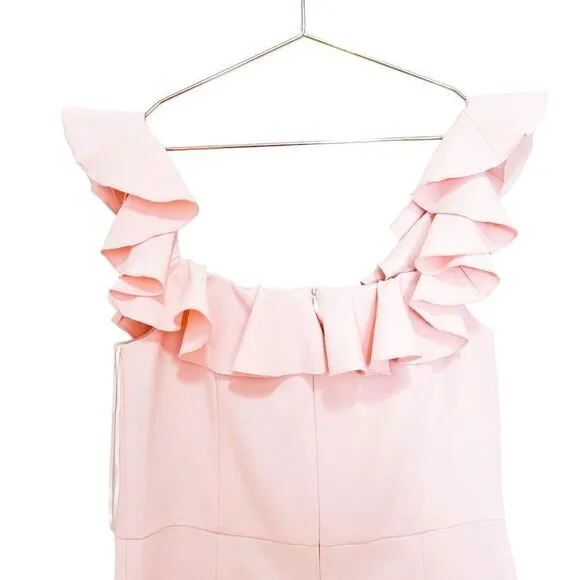 NWT French Connection Whisper Light Off the Shoulder Ruffle Pink Mini Dress