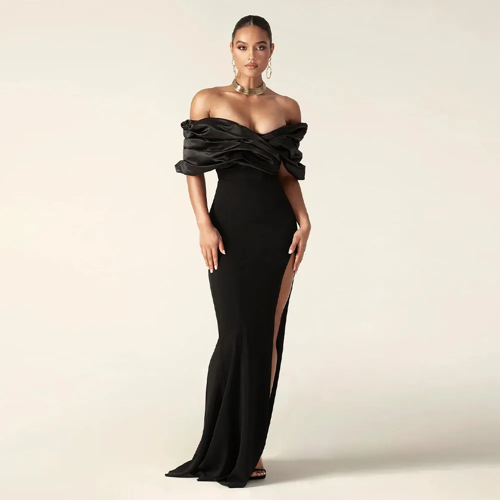 Off Shoulder Demure Maxi Dress KLYW001