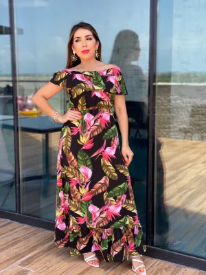 Off Shoulder Floral Dress