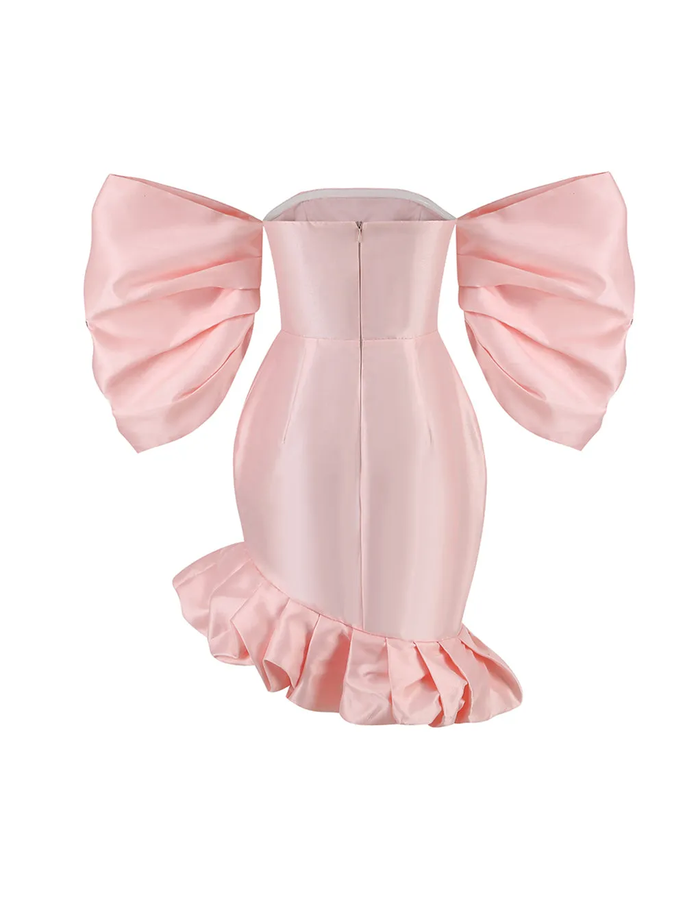 Off Shoulder Long Sleeve Frill Mini Dress KLYF866