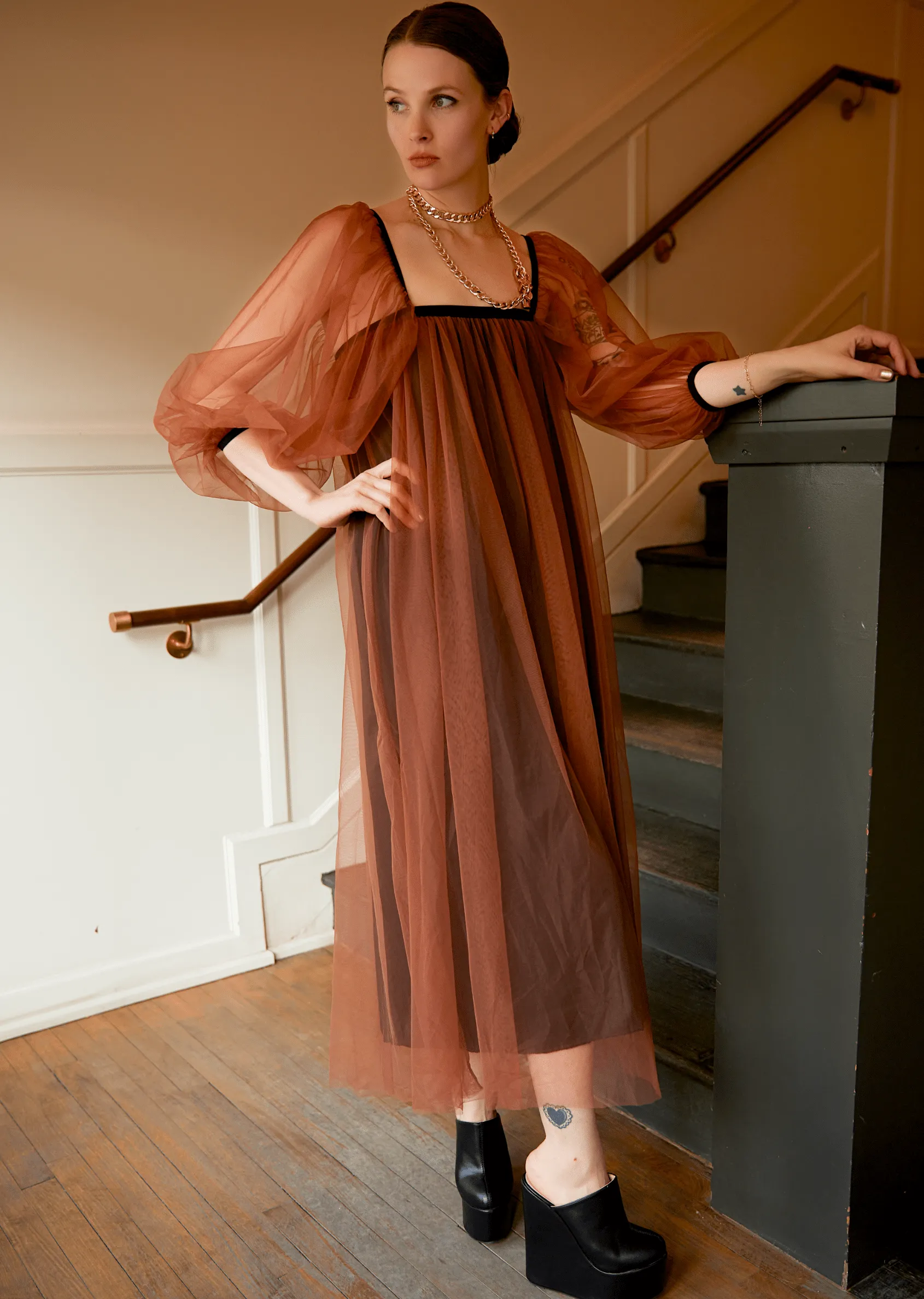 Off Shoulder Tulle Dress