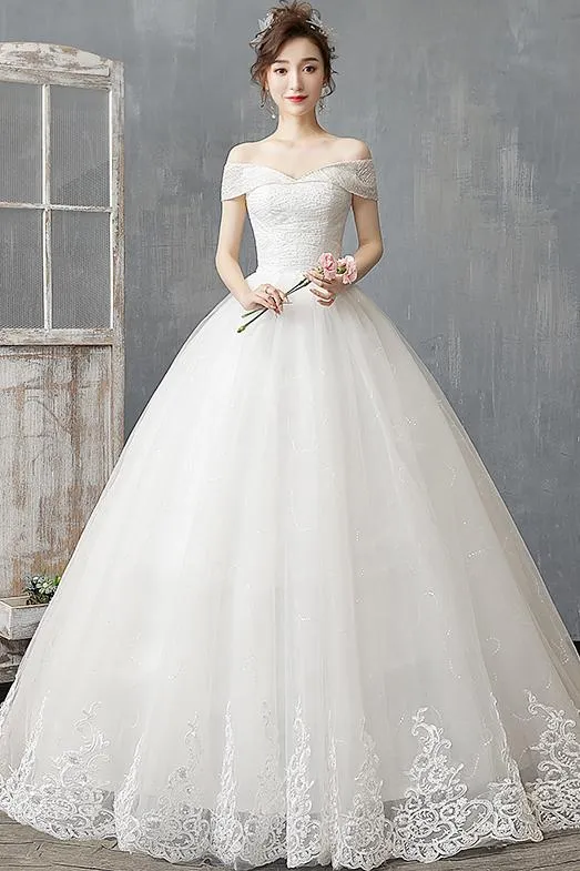 Off The Shoulder Wedding Dress Light And Simple Wedding Dress Plus Size Bridal Gown