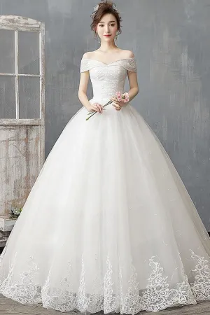 Off The Shoulder Wedding Dress Light And Simple Wedding Dress Plus Size Bridal Gown