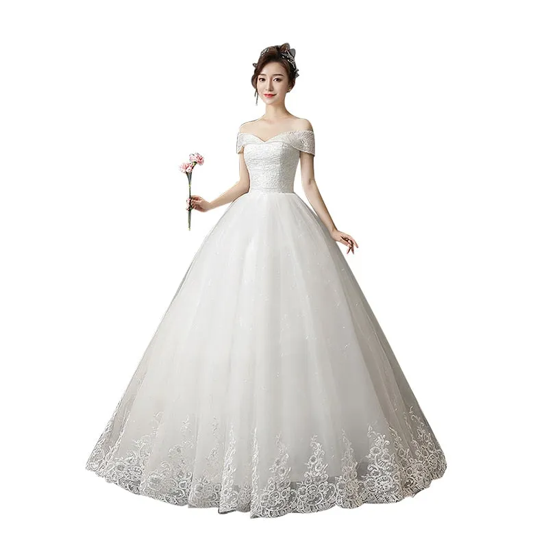 Off The Shoulder Wedding Dress Light And Simple Wedding Dress Plus Size Bridal Gown