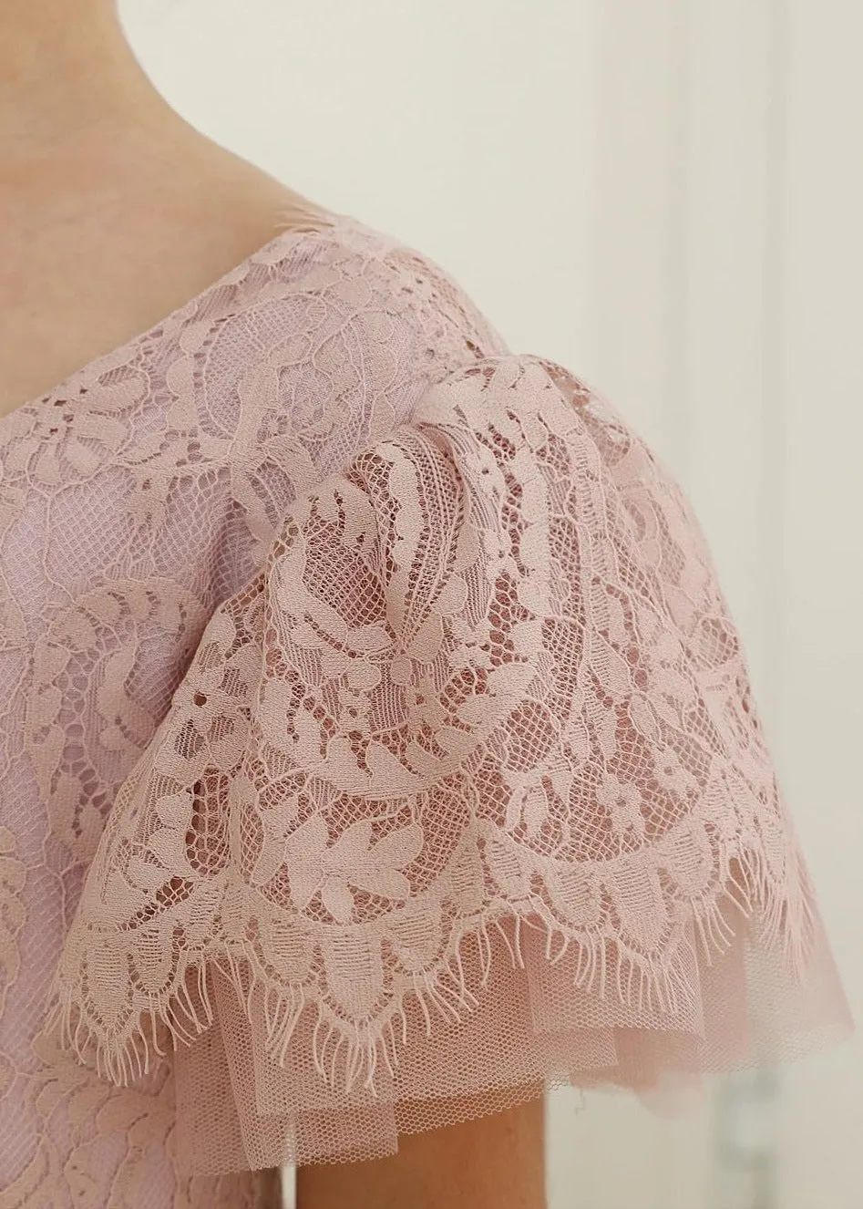 Paisley All Lace Flower Girl Dress in Dusty Pink