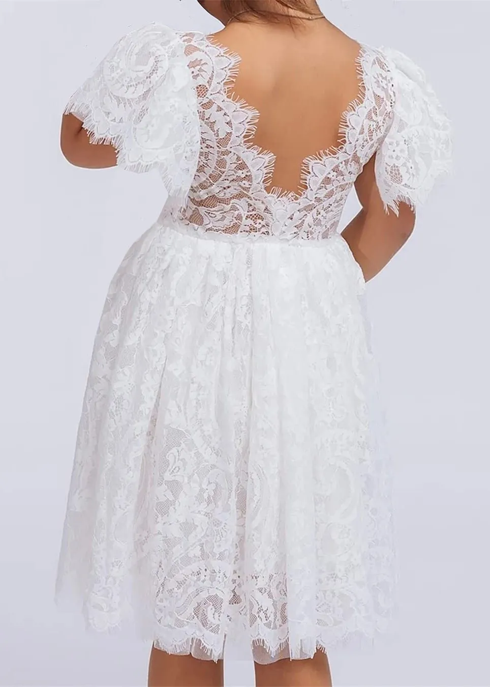Paisley All Lace Flower Girl Dress in White