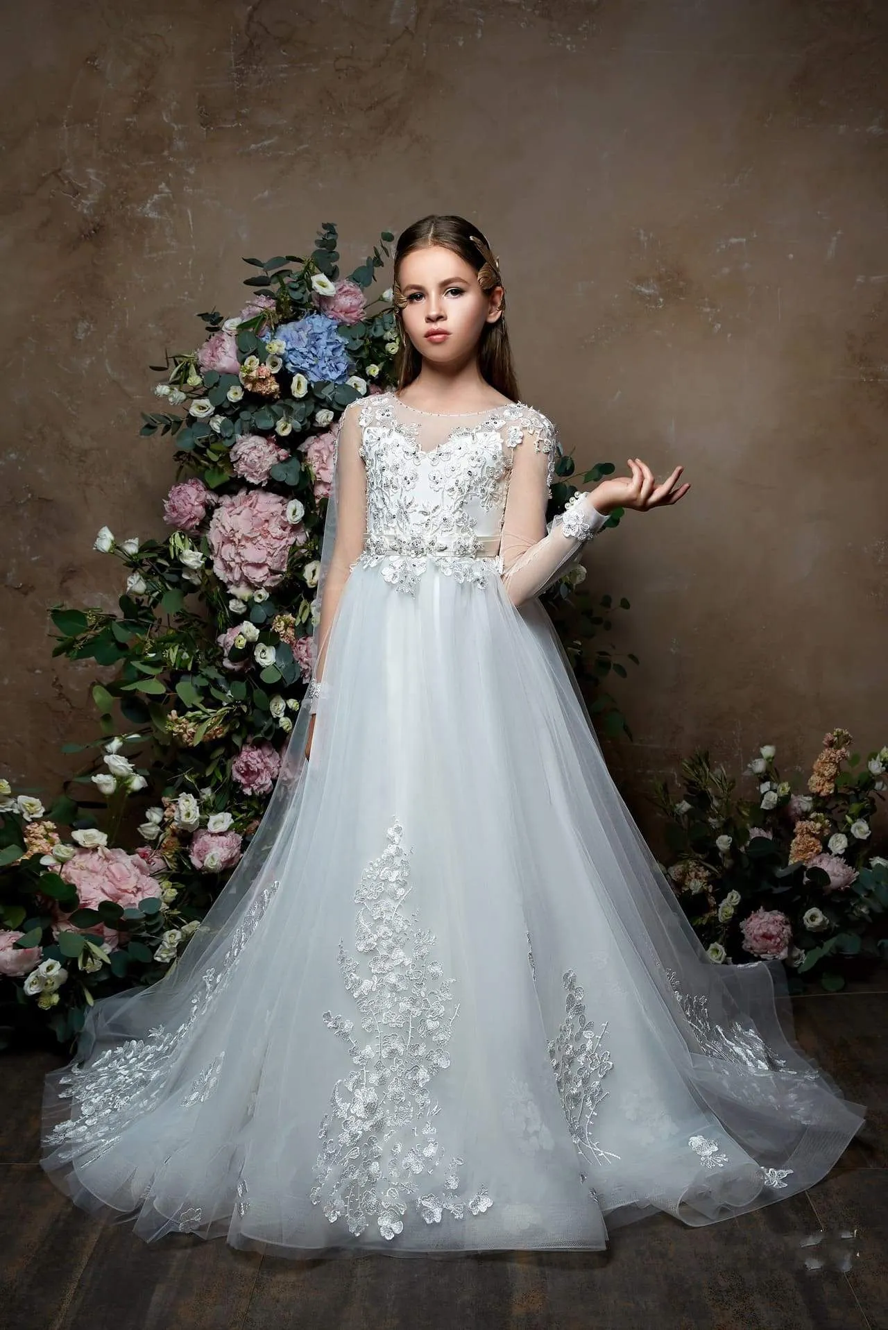 Paloma-First Communion Dress with Long Sleeves