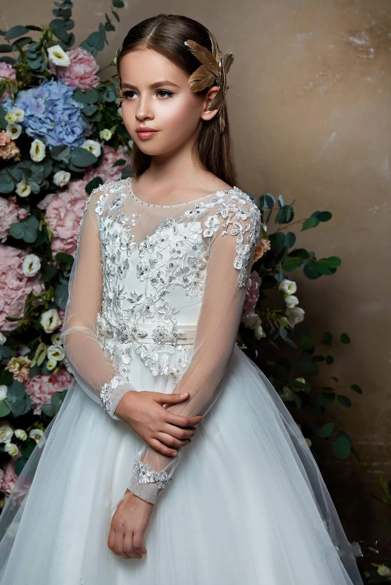 Paloma-First Communion Dress with Long Sleeves