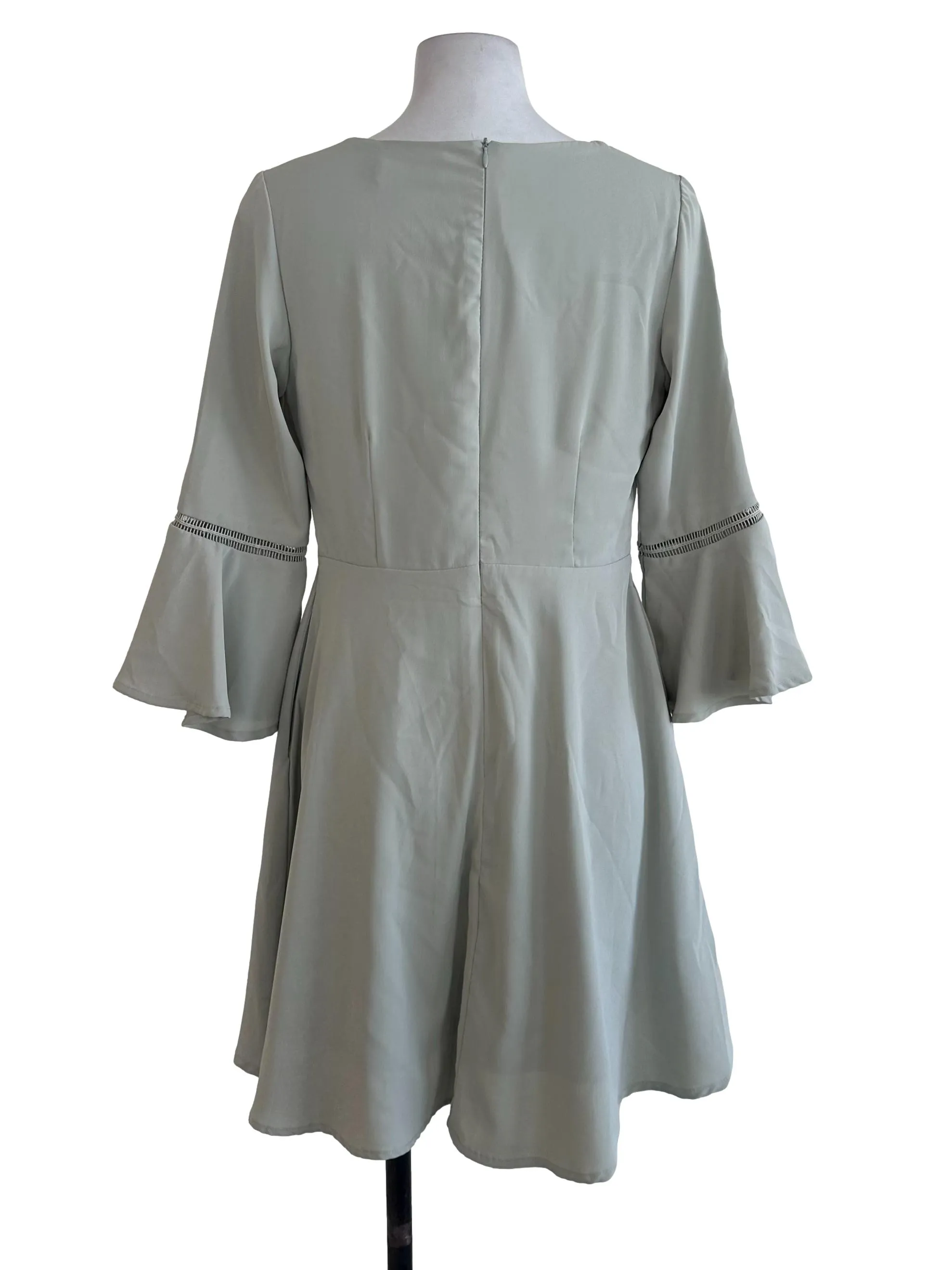 Pastel Green Plain A-Line Dress