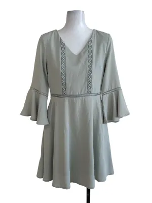 Pastel Green Plain A-Line Dress