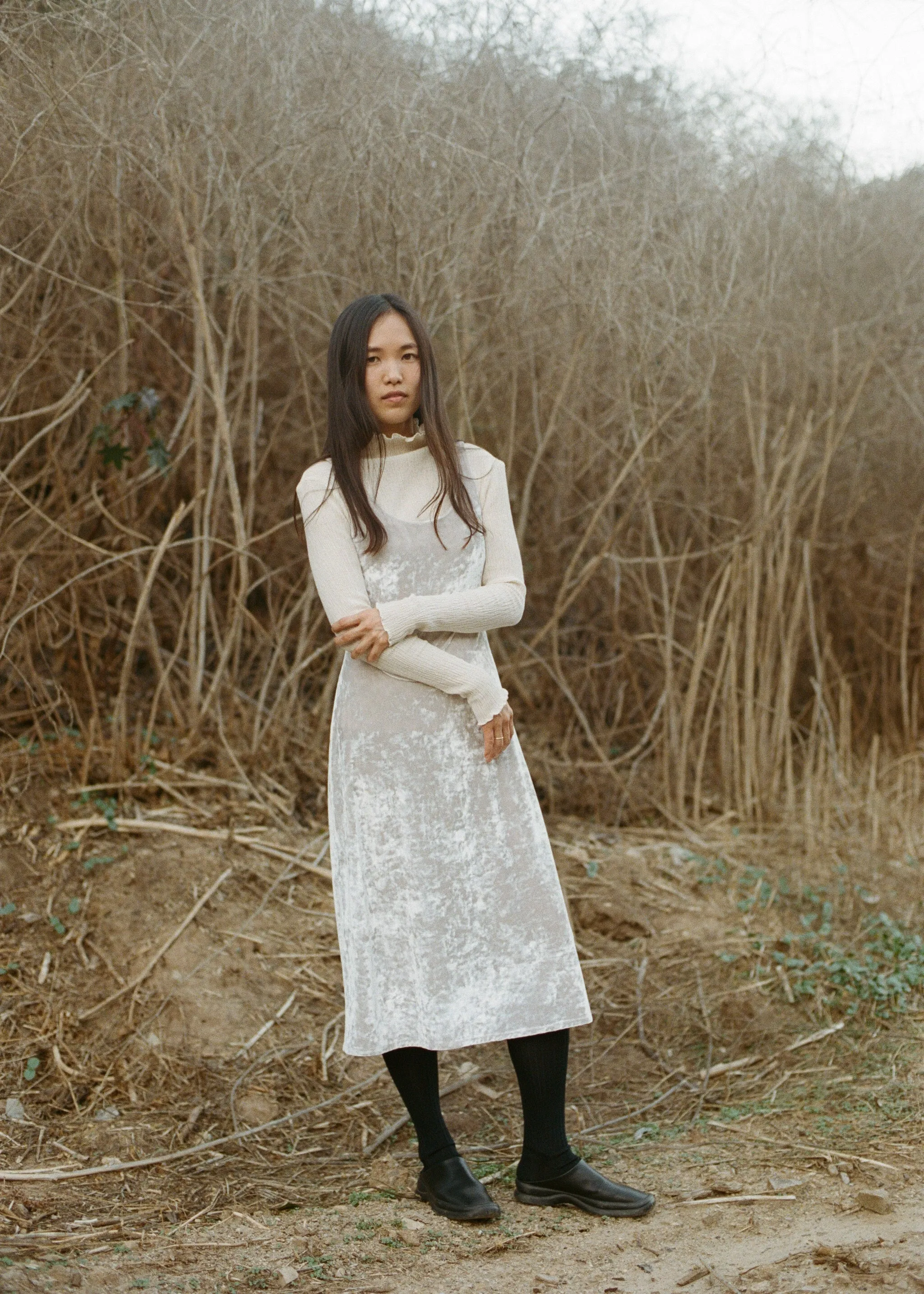 Pearl velvet dress