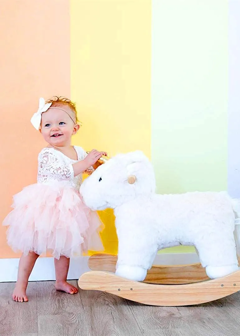 Peony Lace Flower Girl Dress in Blush Pink (tiered)