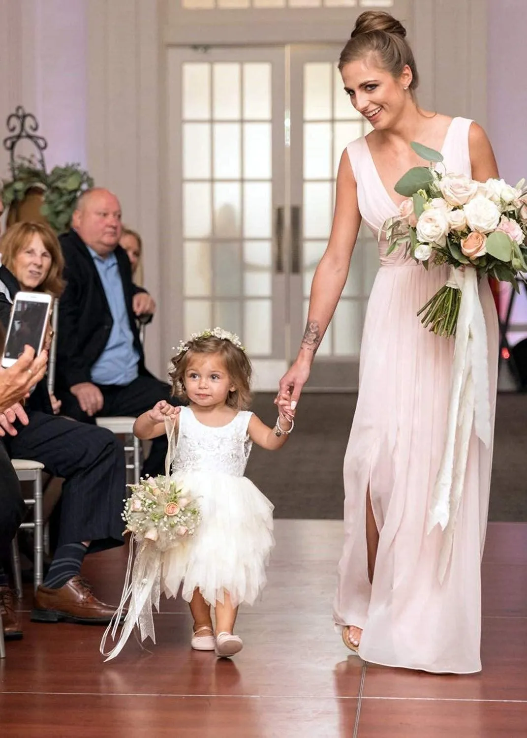 Peony Lace Flower Girl Dress in Ivory (tiered)