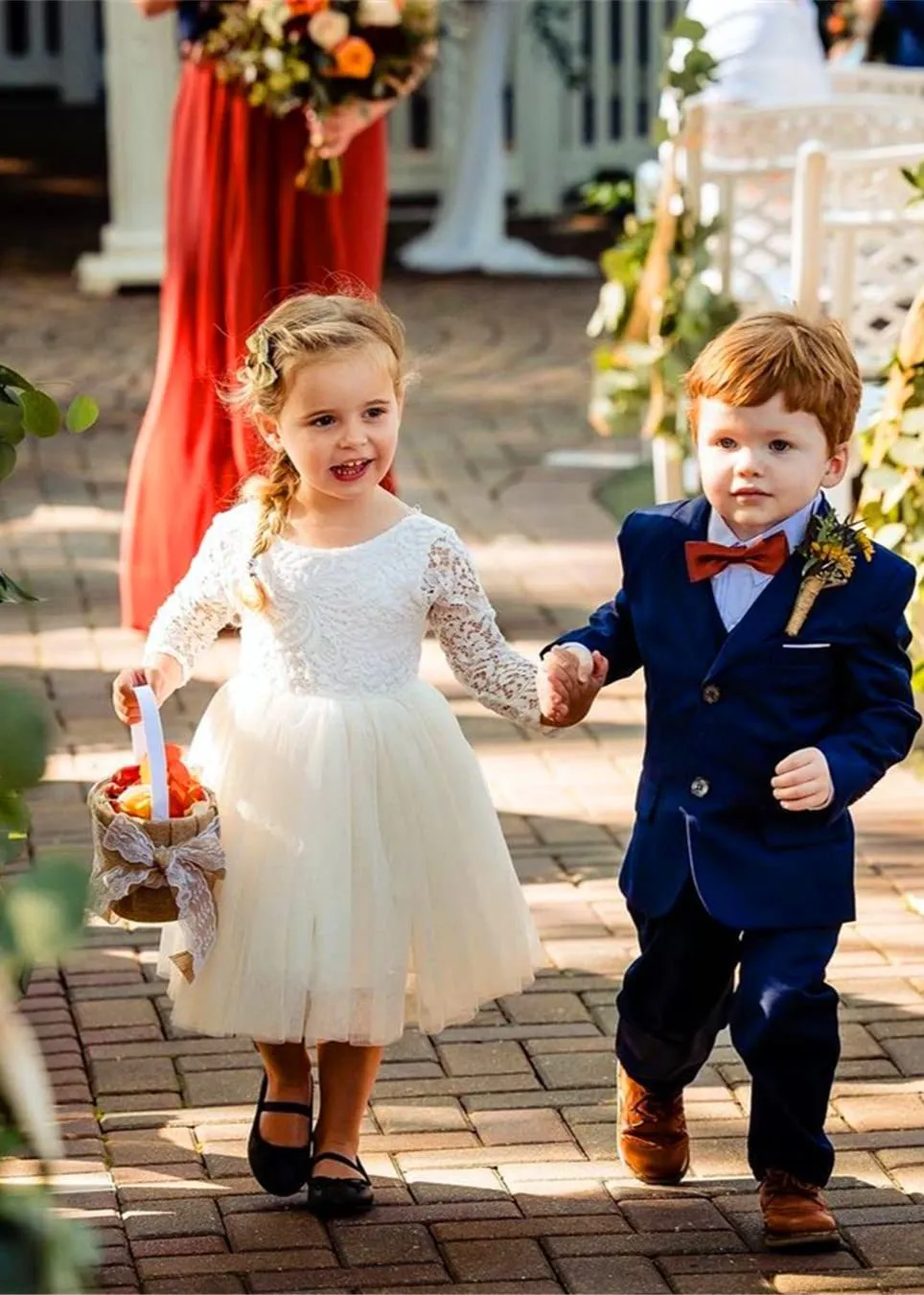 Peony Lace Flower Girl Dress in Ivory