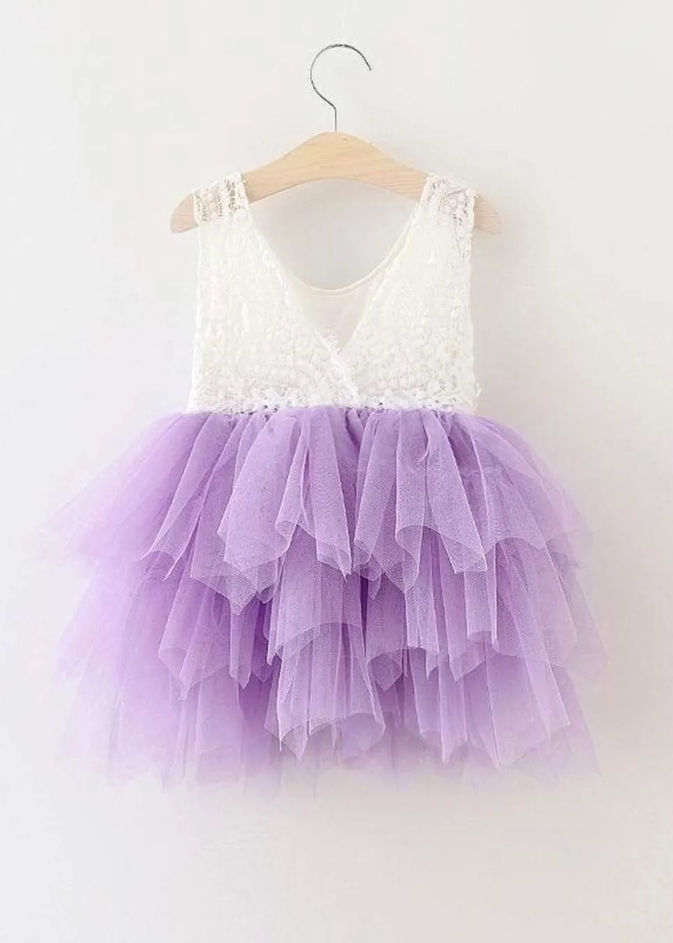 Peony Lace Flower Girl Dress in Purple (tiered)