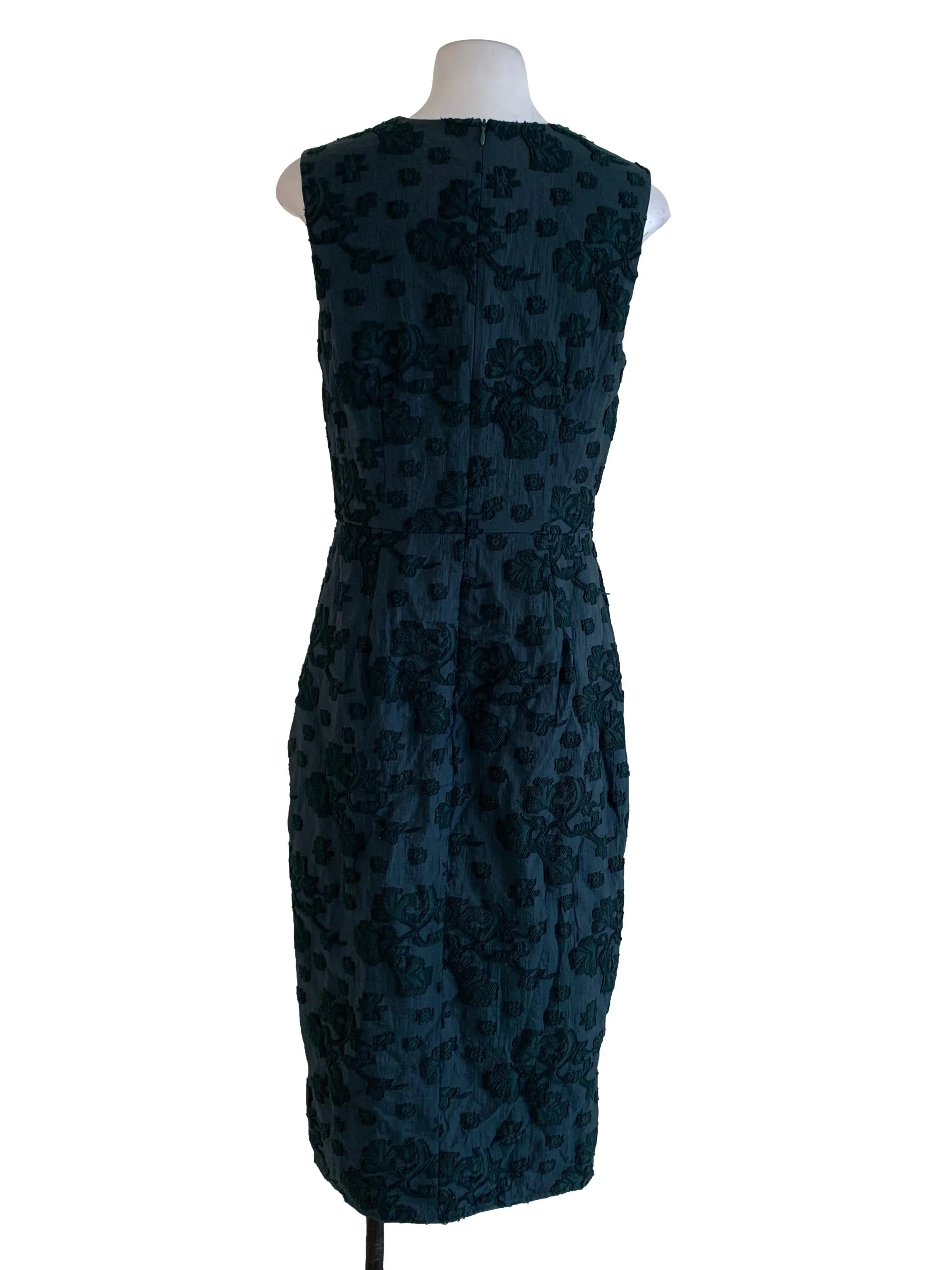 Pine Green Floral A-Line Dress LB