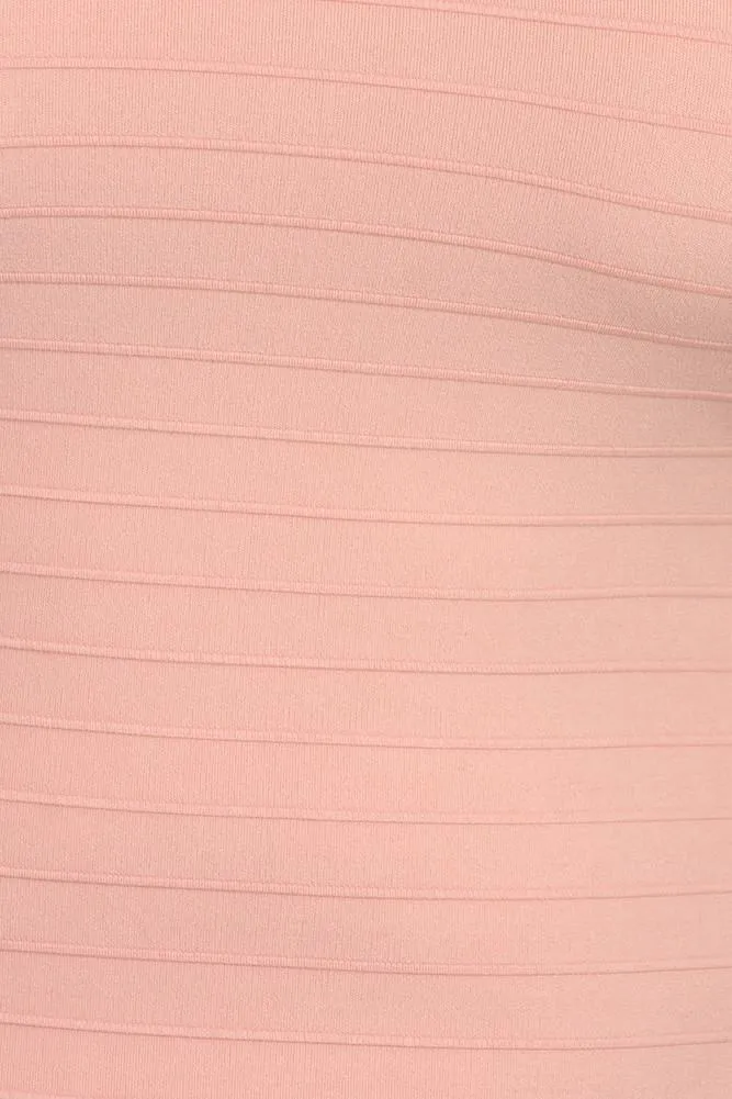 Plus Size Seductive Ribbed Mock Neck Dress