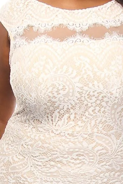 Plus Size Sexy Laced Cap Sleeve Mini Dress