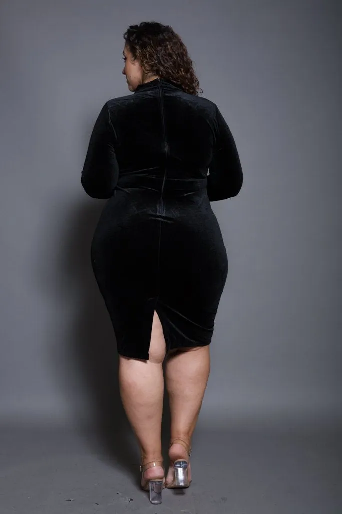 Plus Size Velvet Sequin Dress