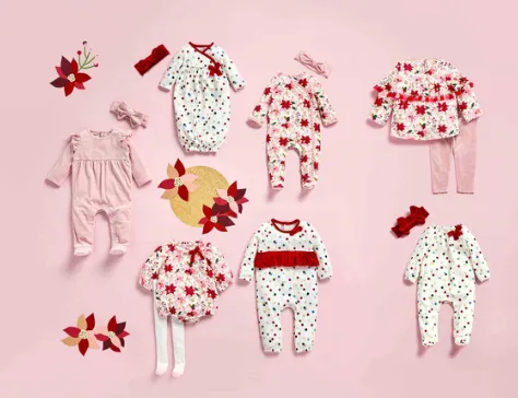 Poinsettia Bubble and Tights Set