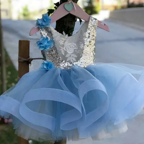 Princess Gown Sequined Lace Patchwork Flowers Sleeveless Dress