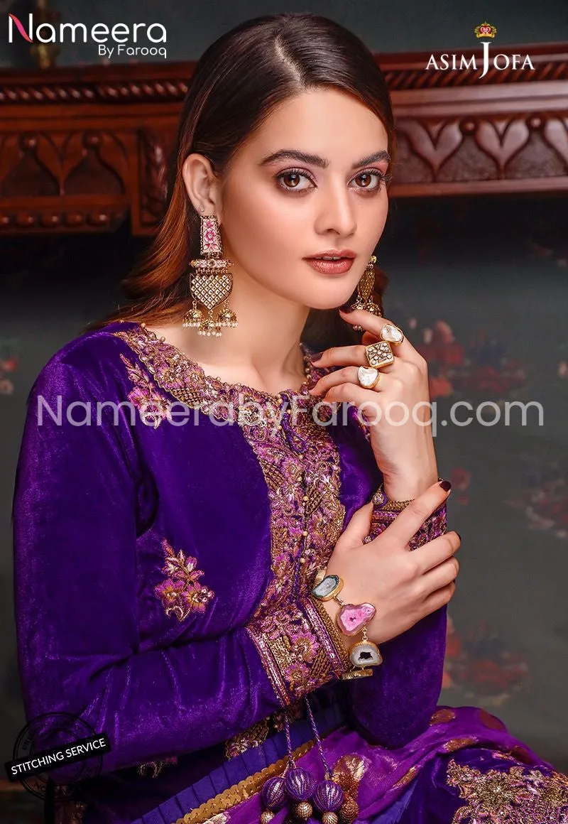 Purple Pakistani Wedding Dress In Formals #PN105