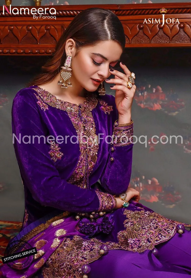 Purple Pakistani Wedding Dress In Formals #PN105