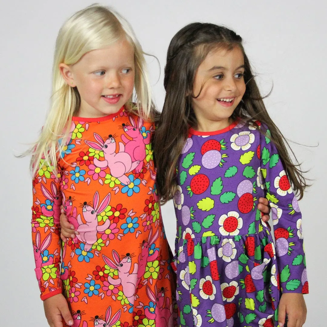 Rabbits And Flowers A-Line Dress
