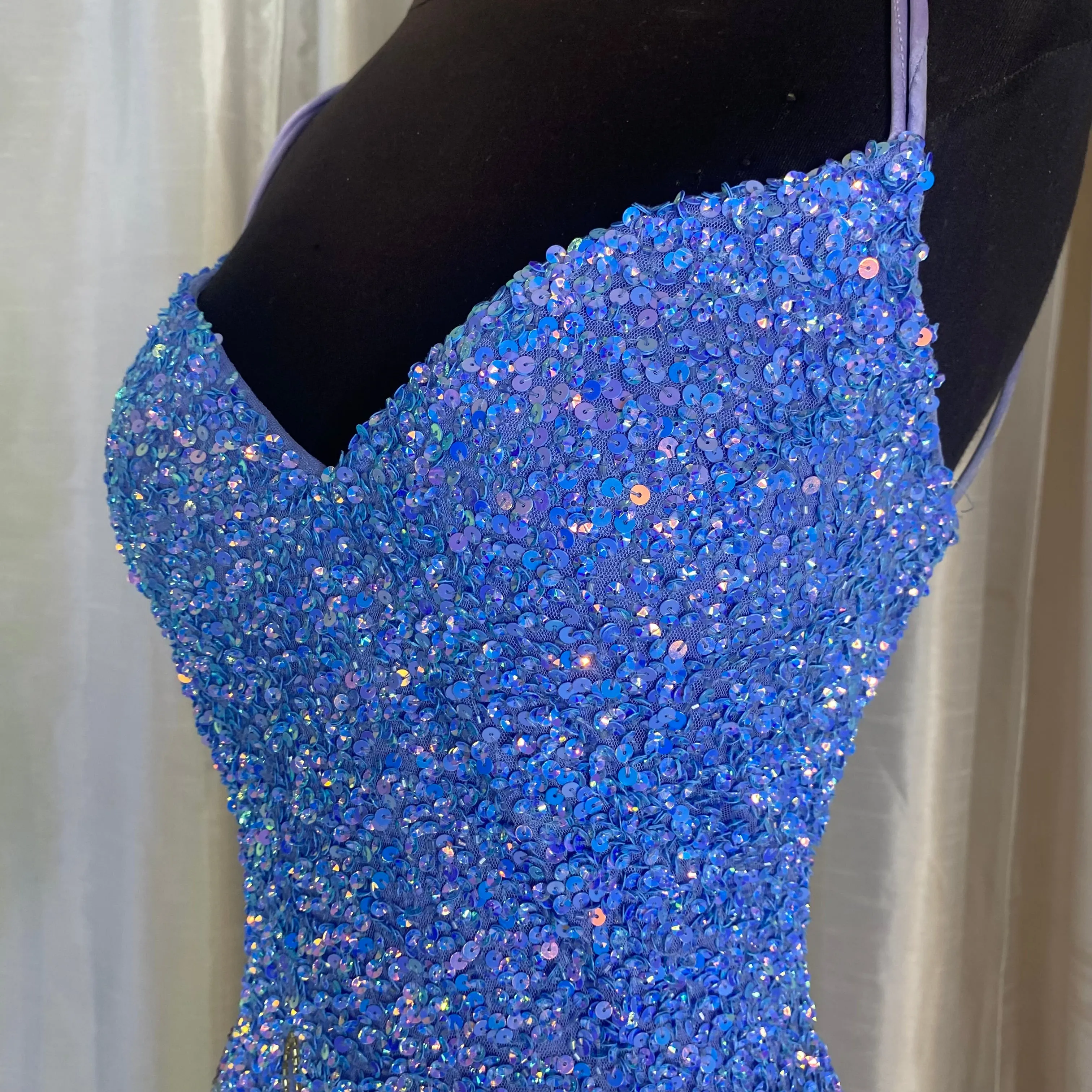 RACHEL ALLAN Style 70352 Long Gown Periwinkle Size 10