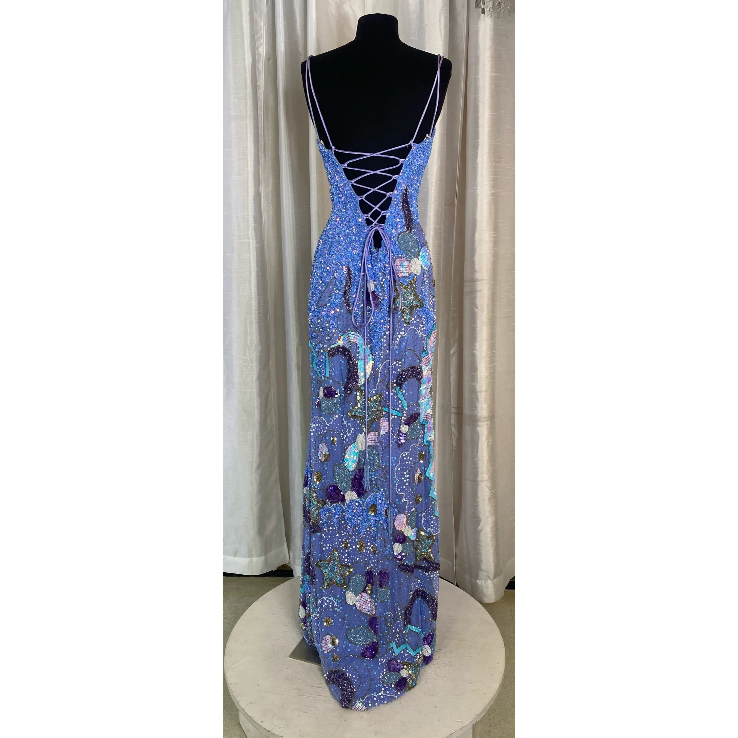 RACHEL ALLAN Style 70352 Long Gown Periwinkle Size 10