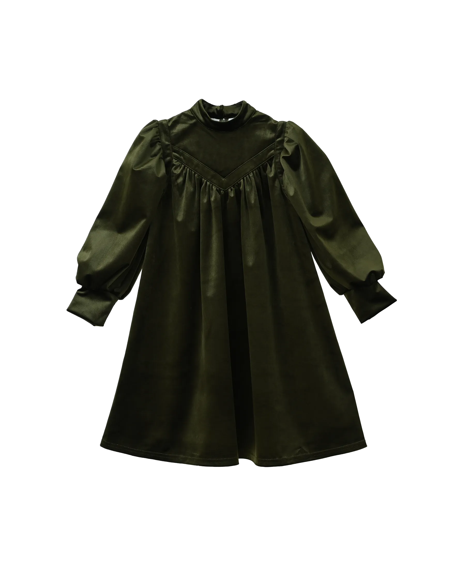 Rachel dress (olive-green velvet)