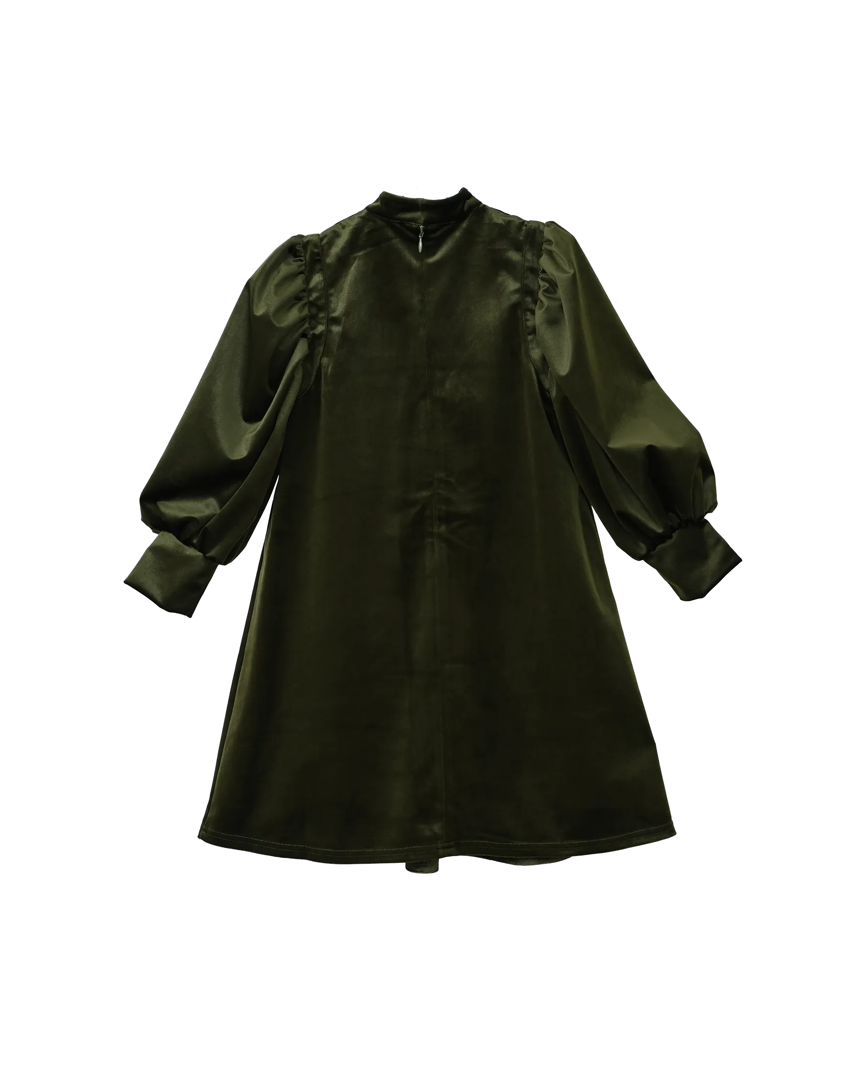 Rachel dress (olive-green velvet)