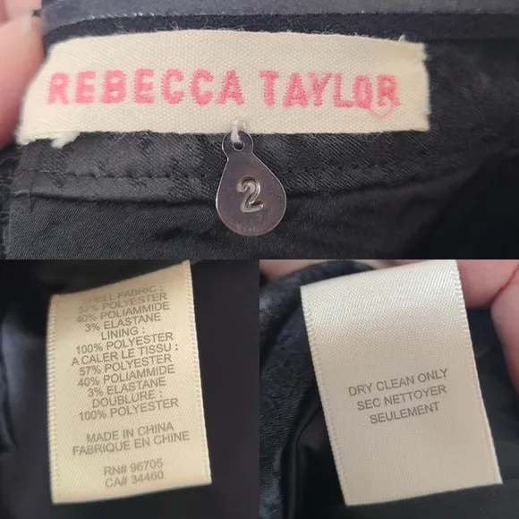 Rebecca Taylor Jacquard Snakeskin Print Strapless Mini Little Black Dress