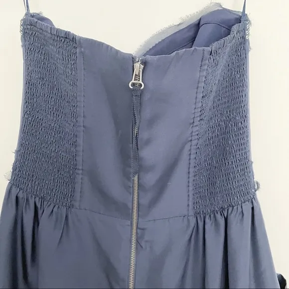 REBECCA TAYLOR Strapless Sequined Navy Blue Cocktail Party Mini Dress Size 6