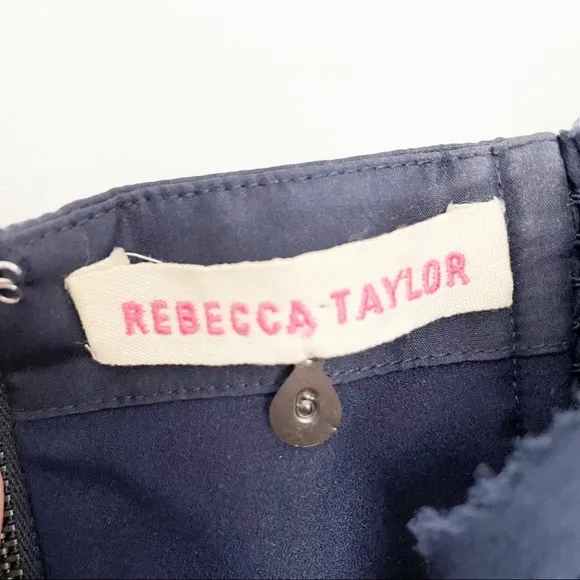 REBECCA TAYLOR Strapless Sequined Navy Blue Cocktail Party Mini Dress Size 6