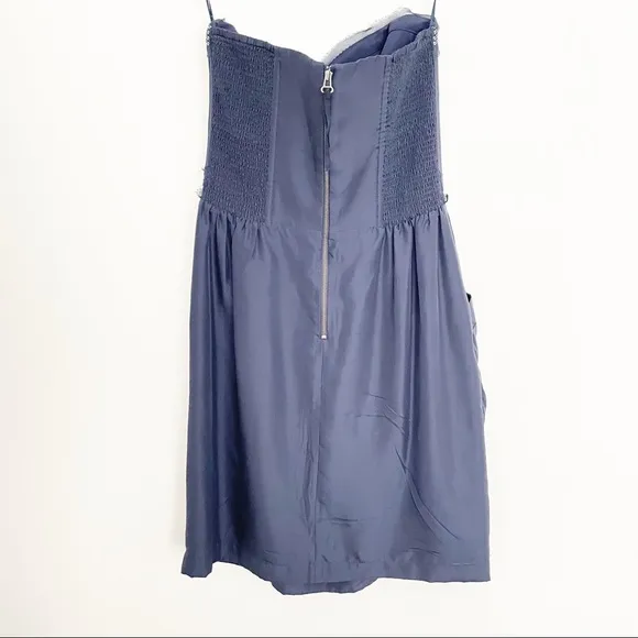 REBECCA TAYLOR Strapless Sequined Navy Blue Cocktail Party Mini Dress Size 6