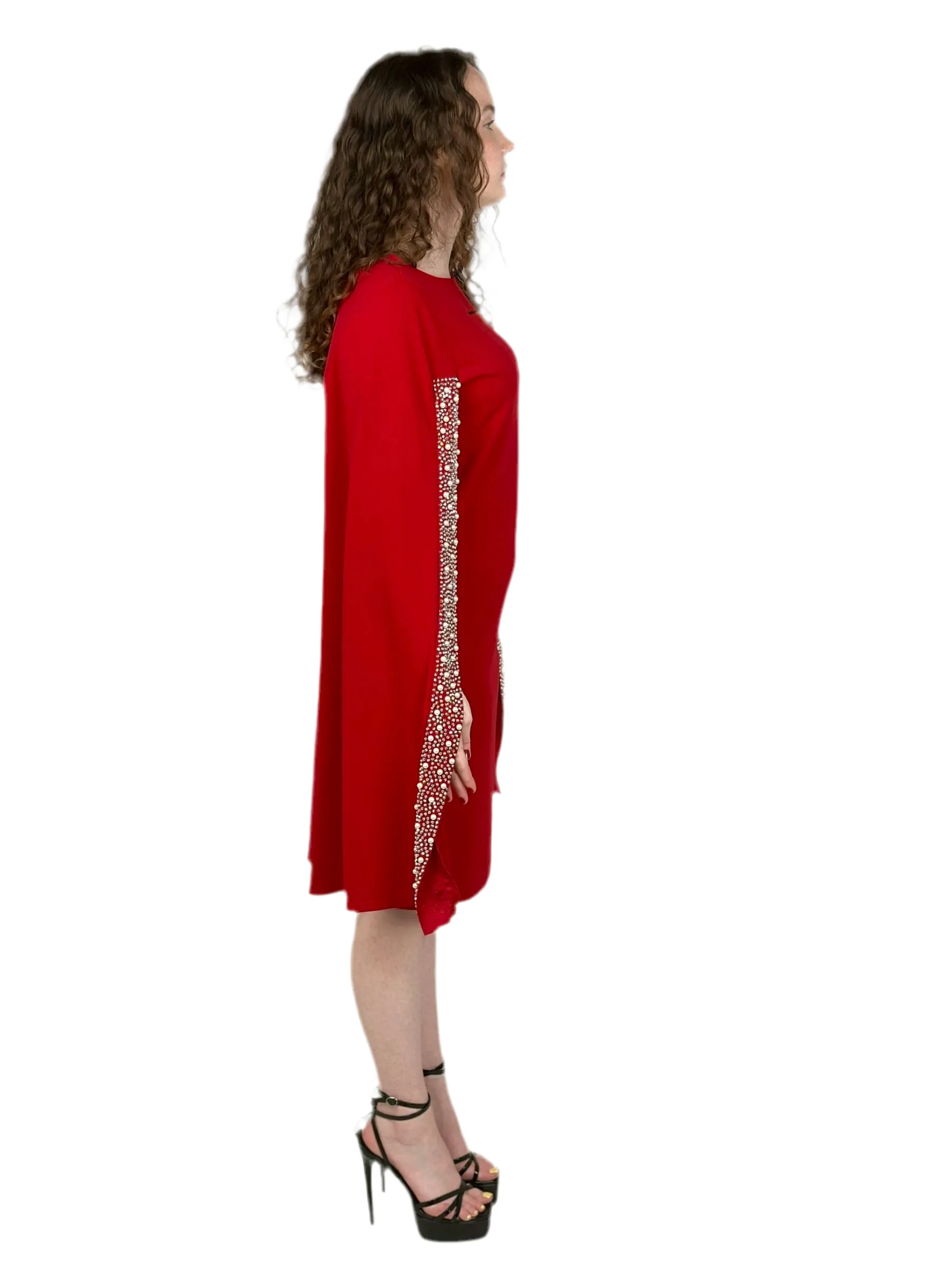 Red Cape Mini Dress