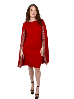 Red Cape Mini Dress